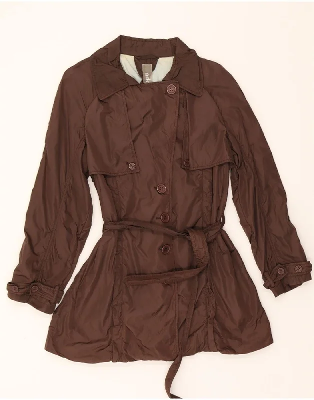 Ribbed Cuff OvercoatsADD Womens Trench Coat UK 18 XL Brown Polyamide