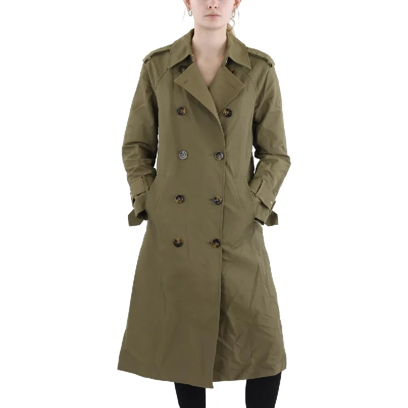 Rainproof OvercoatsWomens Cotton Blend Double Breasted Trench Coat