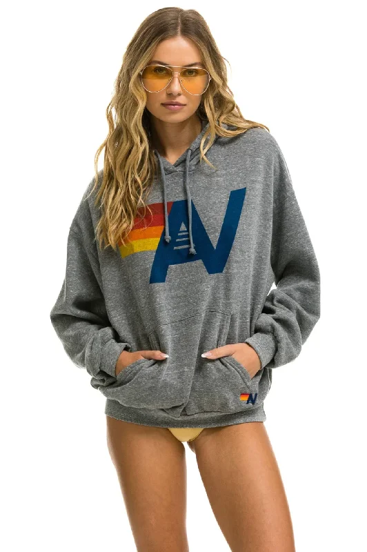 Embroidered SweatshirtsAVIATOR NATION UNISEX LOGO PULLOVER RELAXED HOODIE - HEATHER GREY