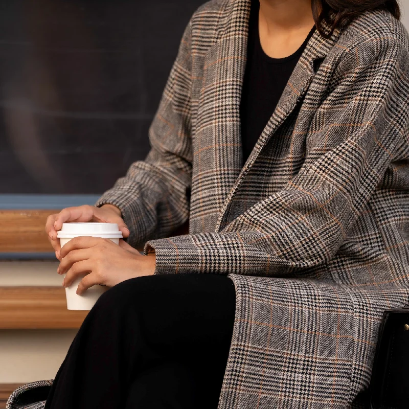 College OvercoatsBrown Wool Coat PW4278