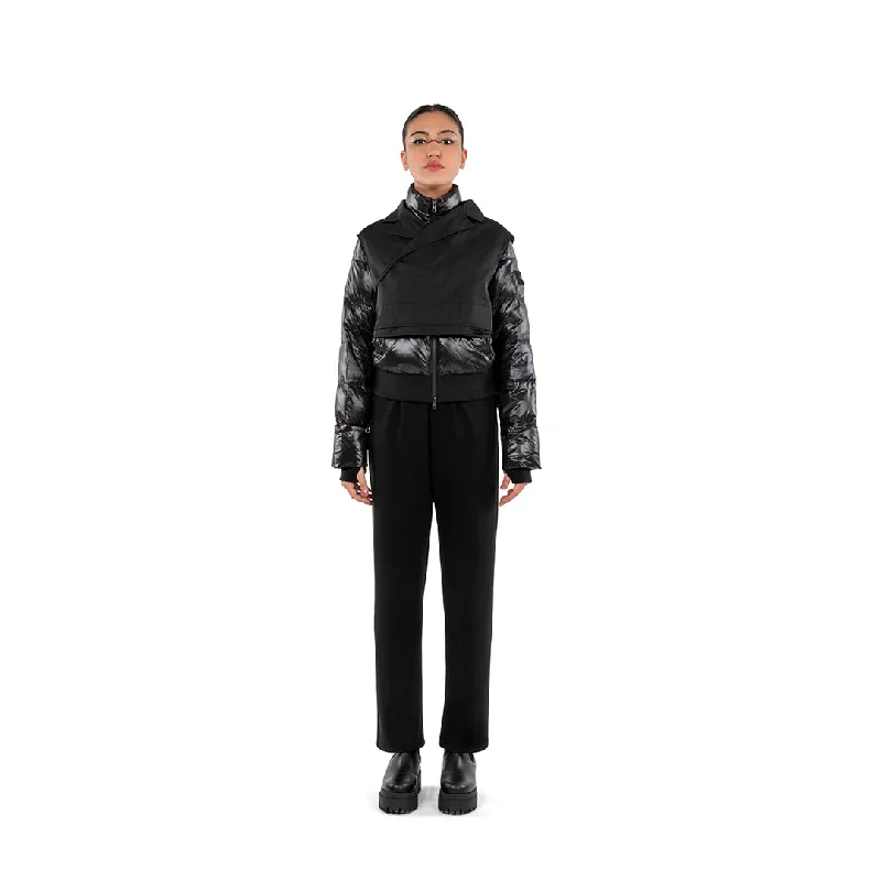 PUFFER JACKET WITH VEST - BLACK