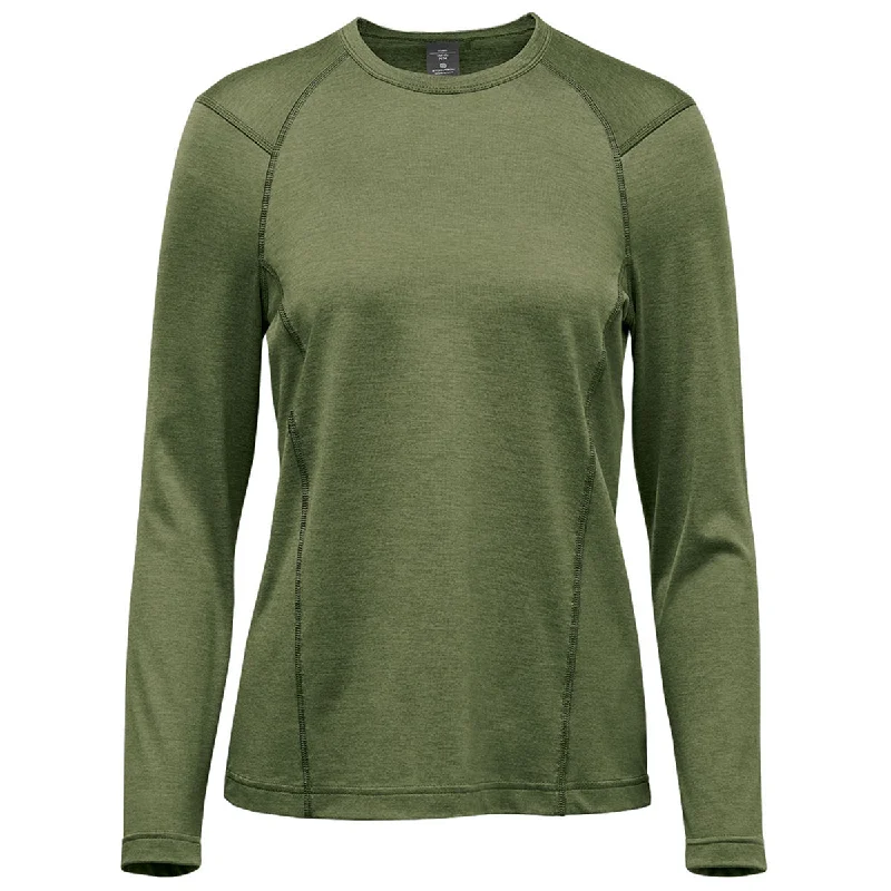 Stormtech Women's Sage Green Heather Milano Crew Neck Long Sleeve