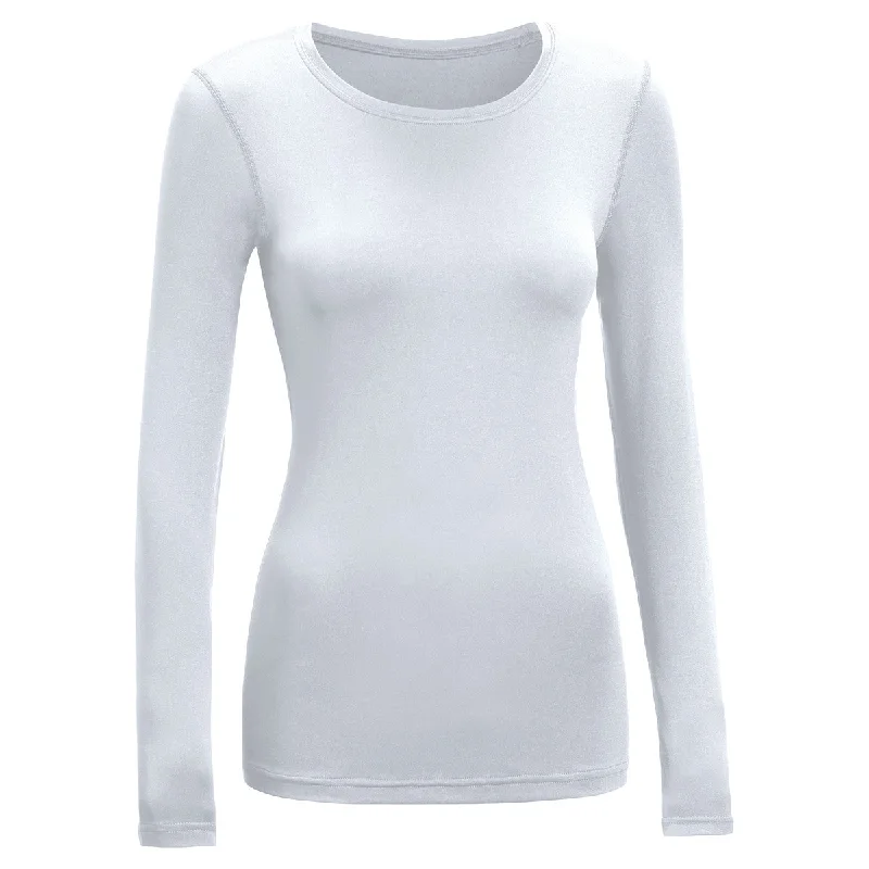 Expert Women's White Long Sleeve Crew Base Layer