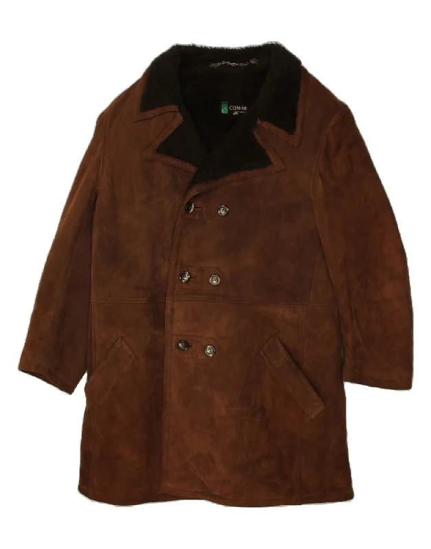 Waterproof OvercoatsALTA MODA Womens Shearling Coat IT 54 3XL Brown