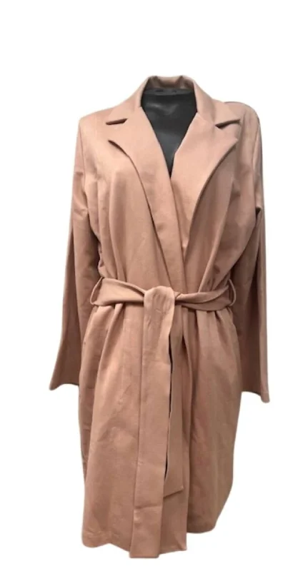 Double-Breasted CoatsPonte Trench Coat In Almondine