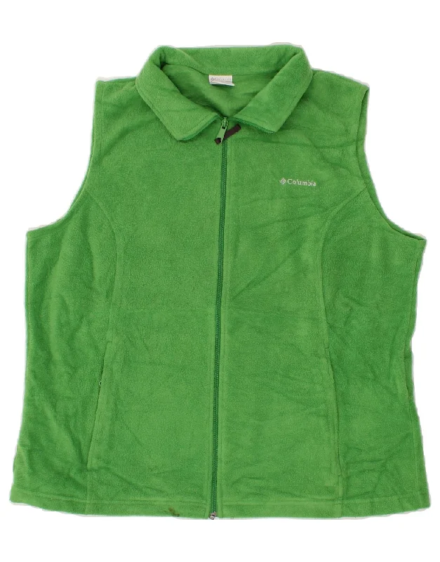 COLUMBIA Womens Fleece Gilet UK 18 XL Green Polyester