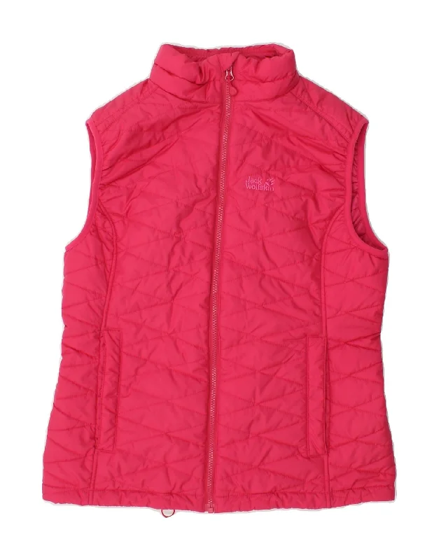 JACK WOLFSKIN Womens Padded Gilet UK 12 Medium Pink Polyester