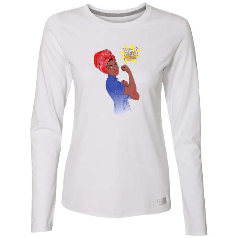 Just Smile Ladies’ Essential Dri-Power Long Sleeve Tee, Long Sleeve Tee, T-Shirt, Women's Crewneck, Unisex Fit