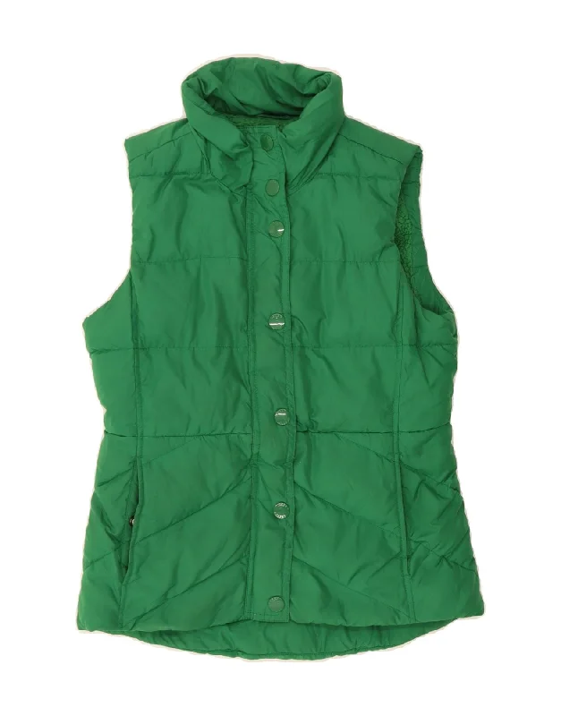 J. CREW Womens Padded Gilet UK 6 XS Green Polyester