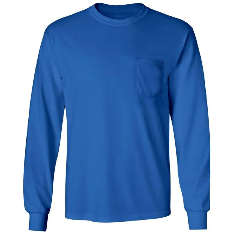 Joe's USA Men's Long Sleeve Essential T-Shirt with Pocket