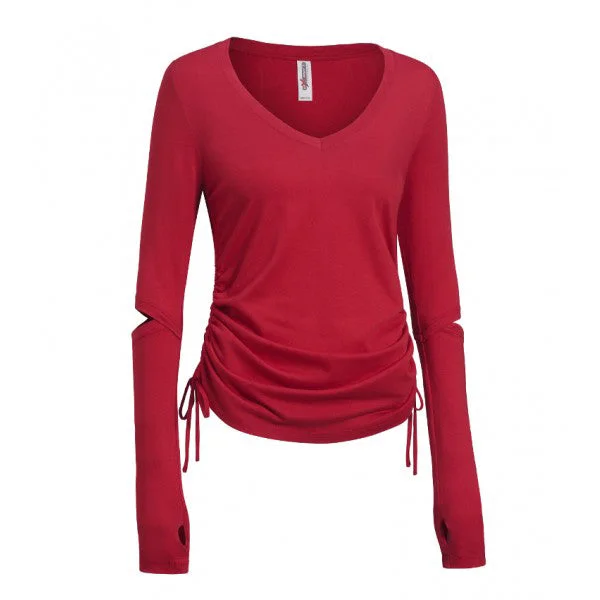 Expert Women's Scarlet American MoCA Laurel Long Sleeve V-Neck