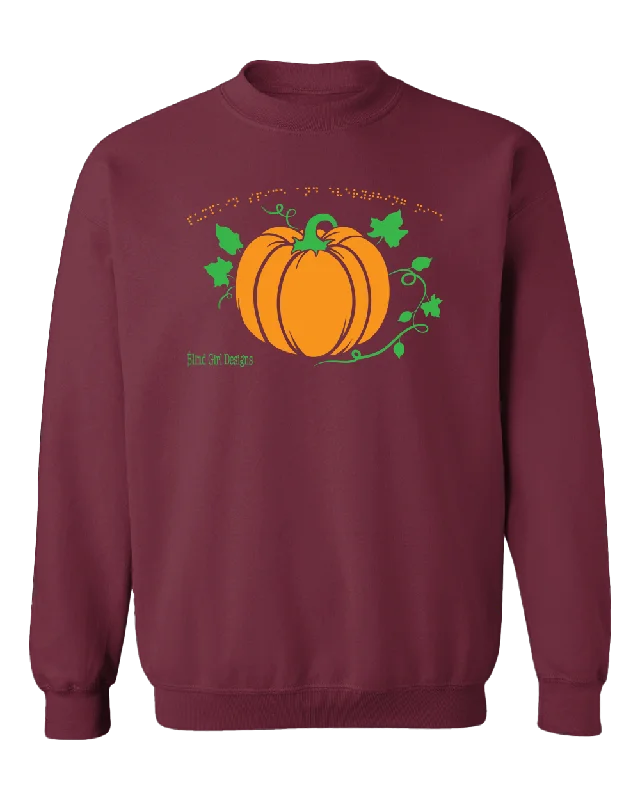 New!3D  Harvest Pumpkin Spice Crew Sweatshirt - Berry