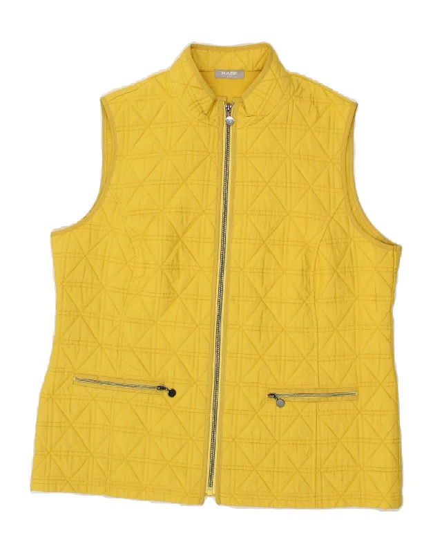 RABE Womens Quilted Gilet UK 16 Large Yellow Polyester