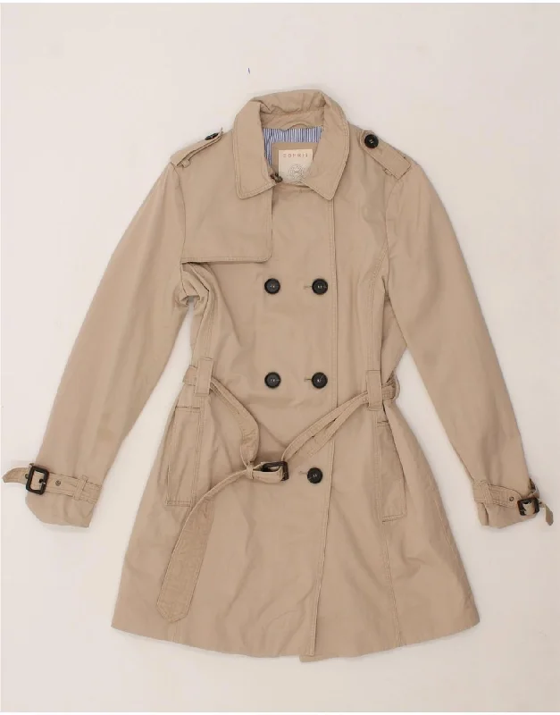 Button-Up OvercoatsESPRIT Womens Trench Coat UK 14 Medium Beige Cotton