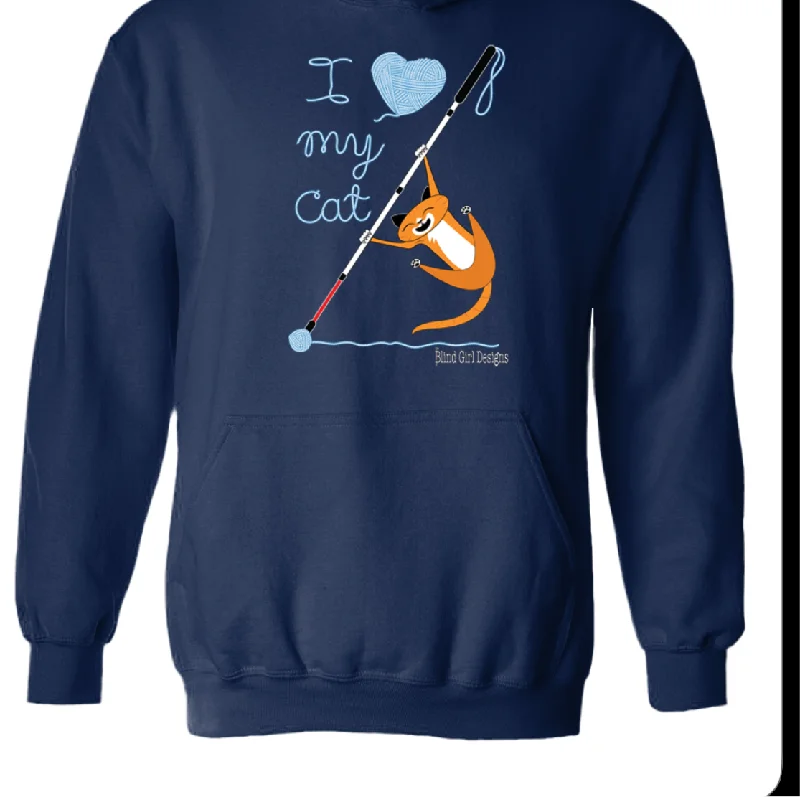 Minimalist SweatshirtsI Love My Cat Sweatshirt - Navy Blue