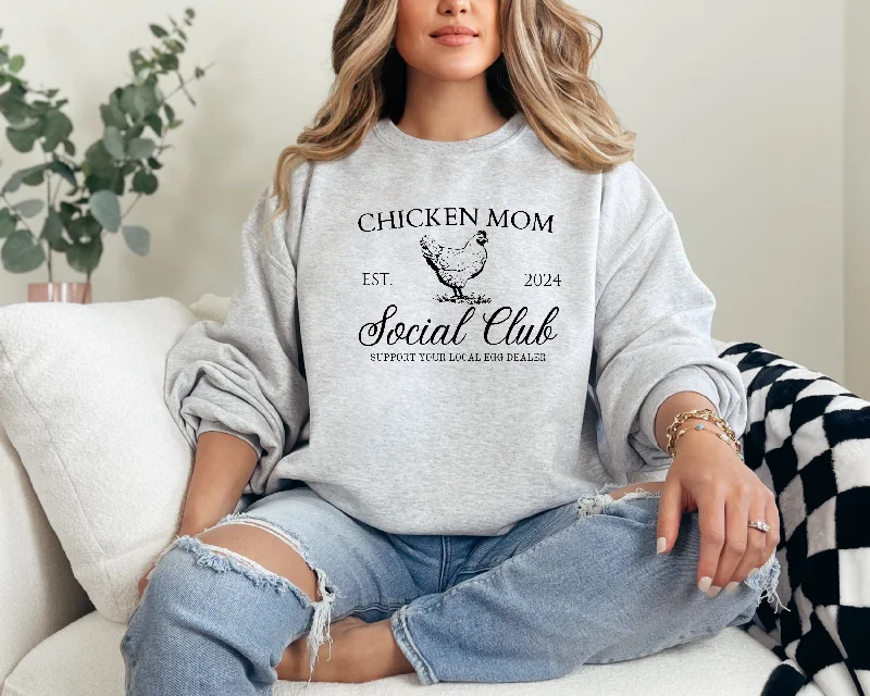 Ski SweatshirtsChicken mom social club sweatshirt