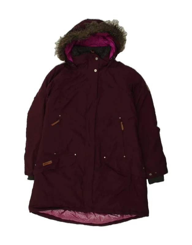 High-Fashion OvercoatsCOLUMBIA Womens Omni-Heat Hooded Windbreaker Coat UK 18 XL Burgundy