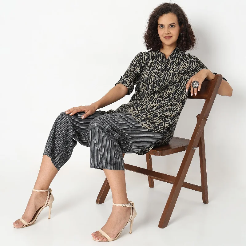 Straight Fit Printed Kurta with Palazzo Set