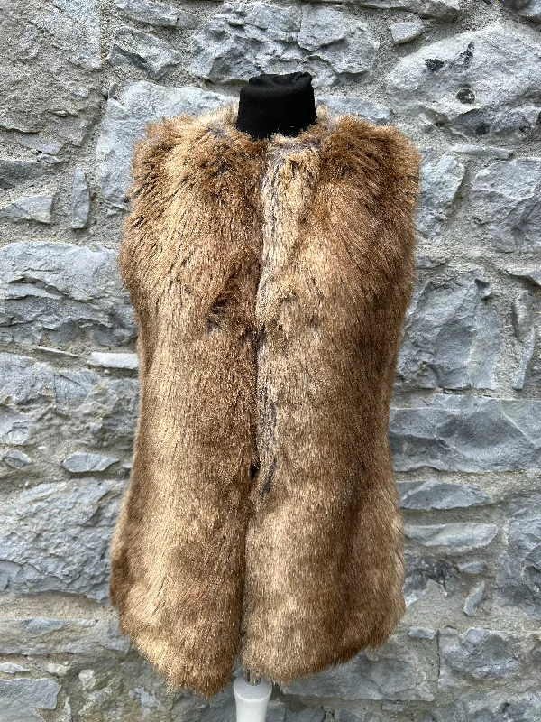 Brown furry gilet uk 8