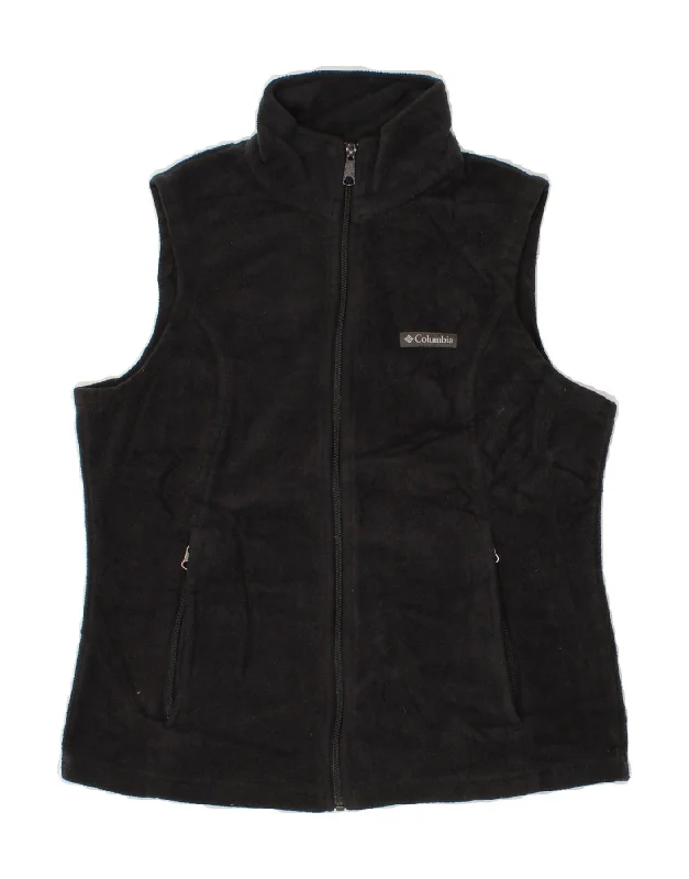 COLUMBIA Womens Fleece Gilet UK 14 Medium Black Polyester