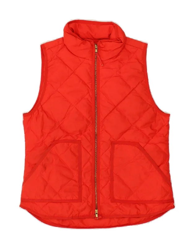 J. CREW Womens Padded Gilet UK 10 Small Red Polyester