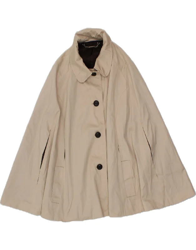 Festival OvercoatsLAURA ASHLEY Womens Cape Coat UK 12 Medium Beige Cotton