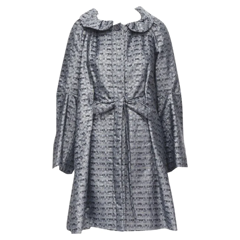 Fishing OvercoatsMarc Jacobs metallic floral jacquard belted opera coat