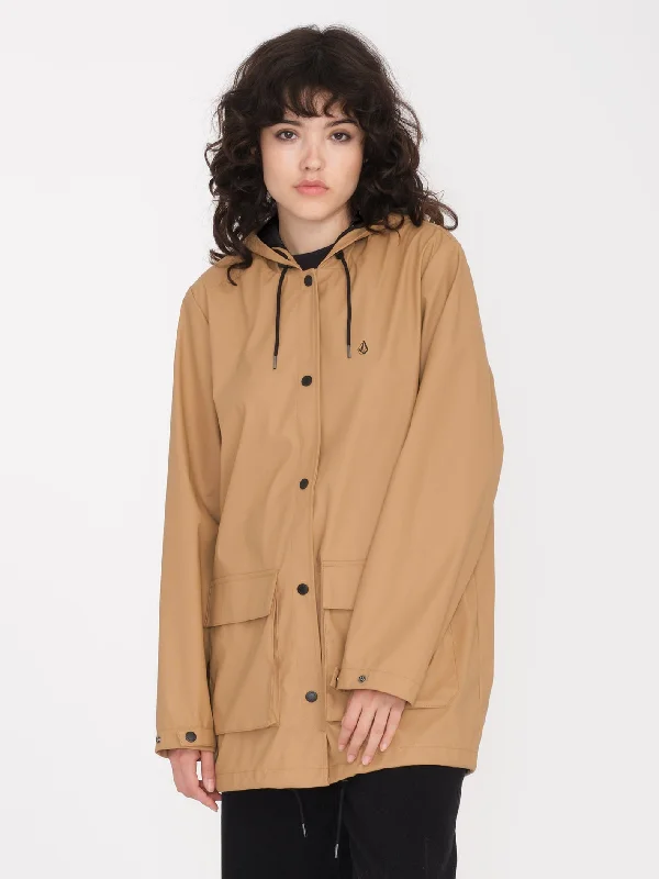 Leather-Paneled OvercoatsRainstone Raincoat - MOCHA