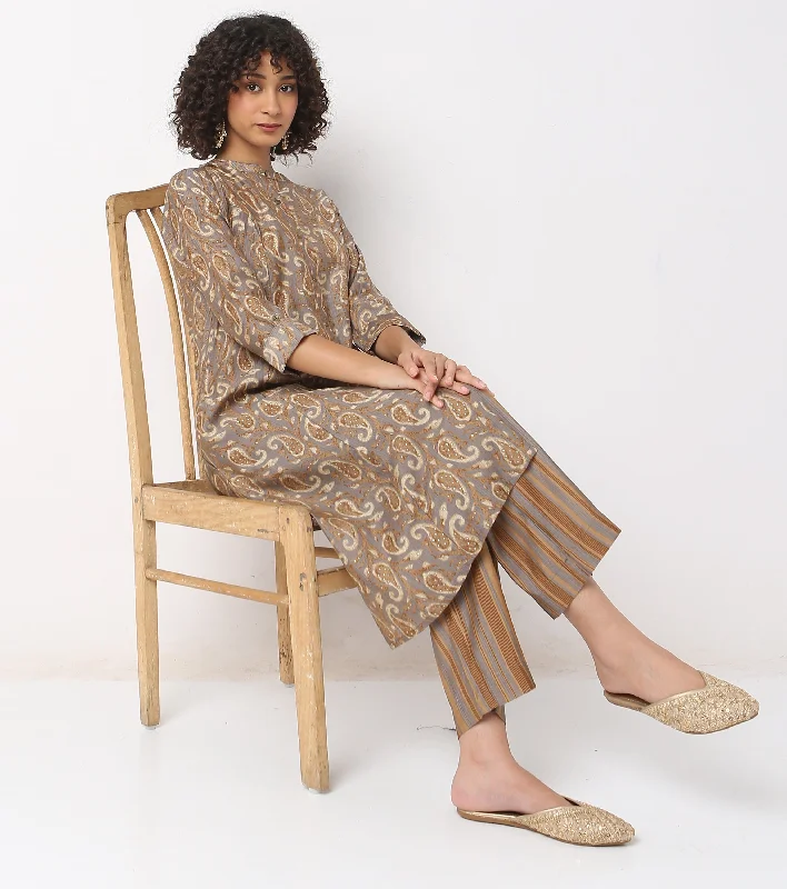 Flare Fit Printed Kurta with Pyjama Set