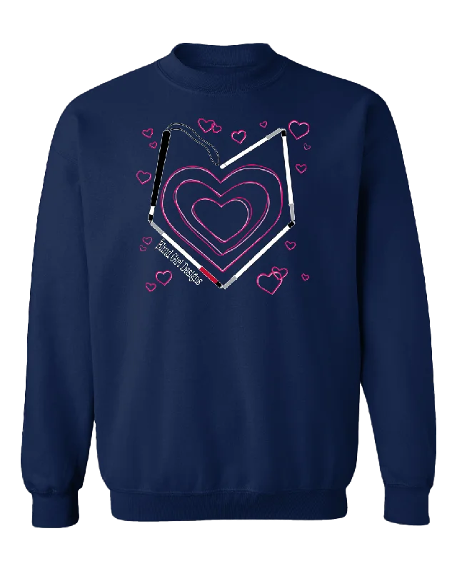 Printed SweatshirtsSale! Sweetest heart, white cane SWEATSHIRT navy