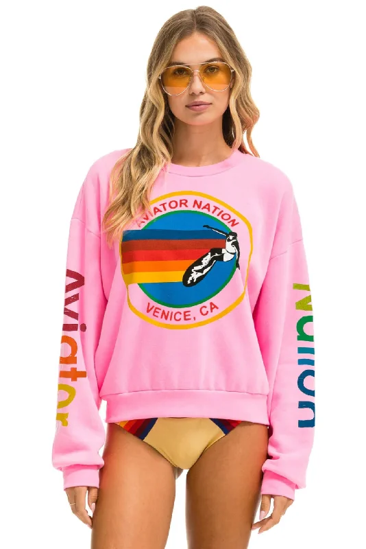 Layered SweatshirtsAVIATOR NATION RELAXED CREW UNISEX SWEATSHIRT - NEON PINK