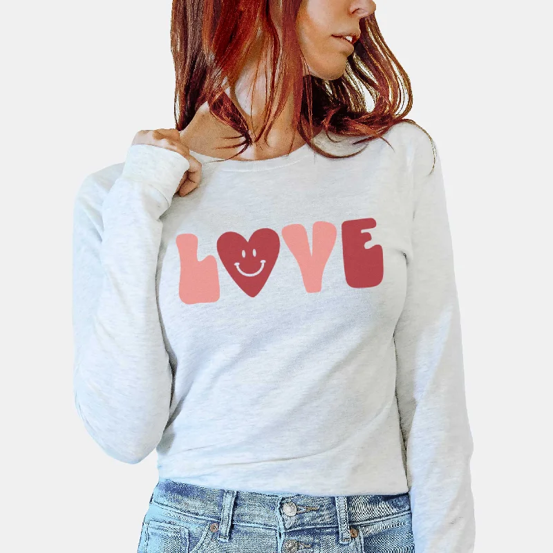 Love Heart Smiley Face - Adult Unisex Long Sleeve Tee