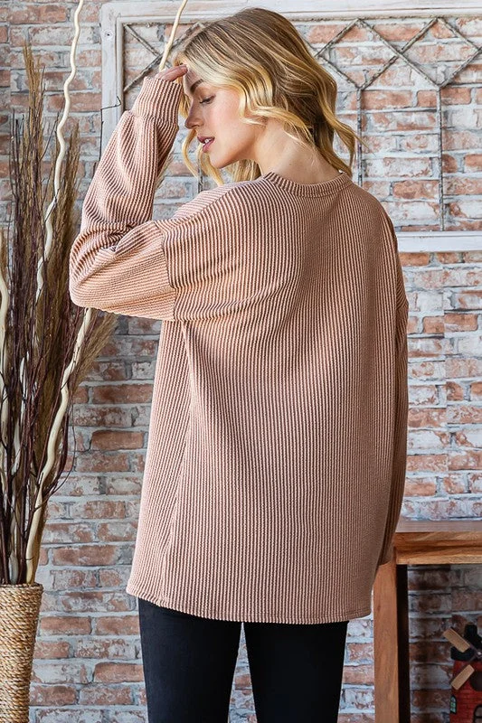 Puff Sleeve Ribbed Top