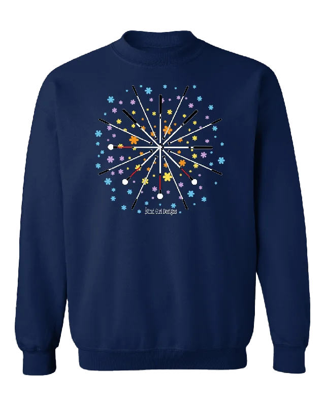 Sherpa-Lined HoodiesSale! Flower explosion  SWEATSHIRT navy blue