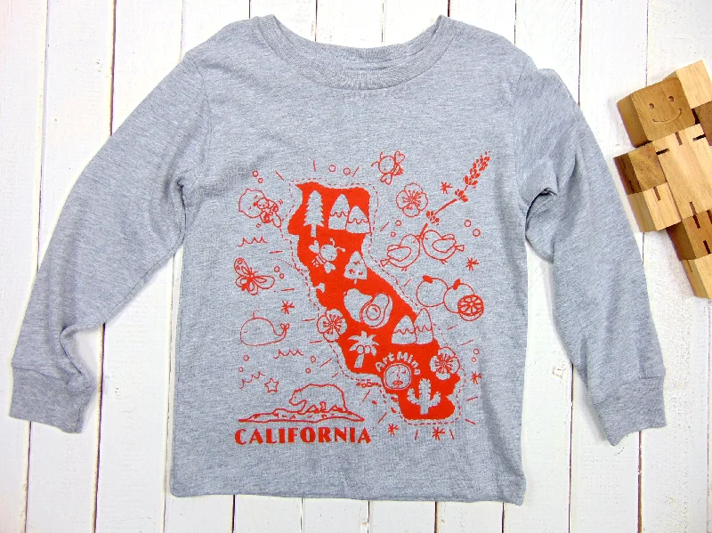 Kids Long Sleeve T-shirt "California Map" [Free Shipping]