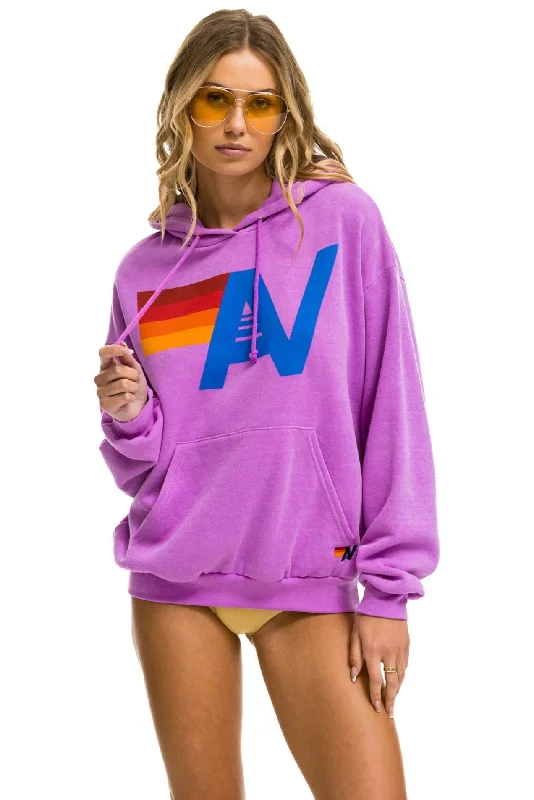 Studded SweatshirtsAVIATOR NATION UNISEX LOGO PULLOVER RELAXED HOODIE - NEON PURPLE SHIPS IN 1 WEEK