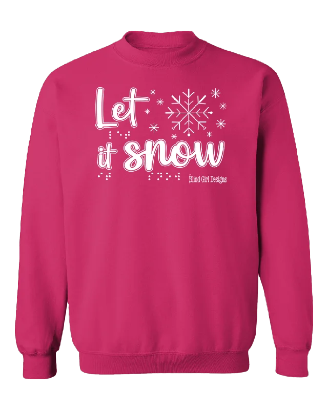 Stretch-Knit SweatshirtsNew! Tactile “Let It Snow!” Glow-in-the-Dark Sweatshirt - Vibrant Pink