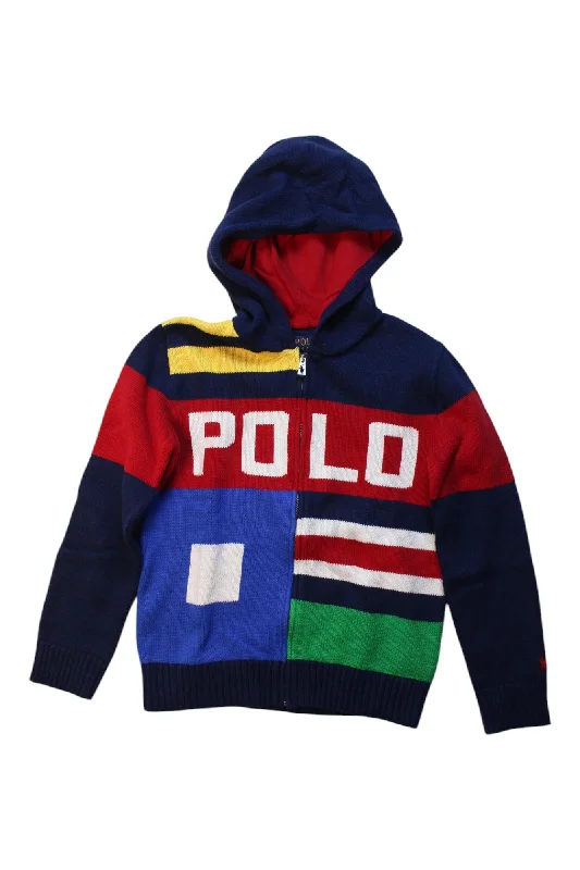 Longline HoodiesPolo Ralph Lauren Hooded Zippered Sweatshirt Size 8Y