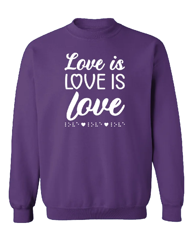 Linen Blend Sweatshirts3D! Love is Love with Braille Sweatshirt - Purple