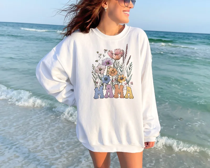 Microfleece HoodiesMama sweatshirt - wildflower design