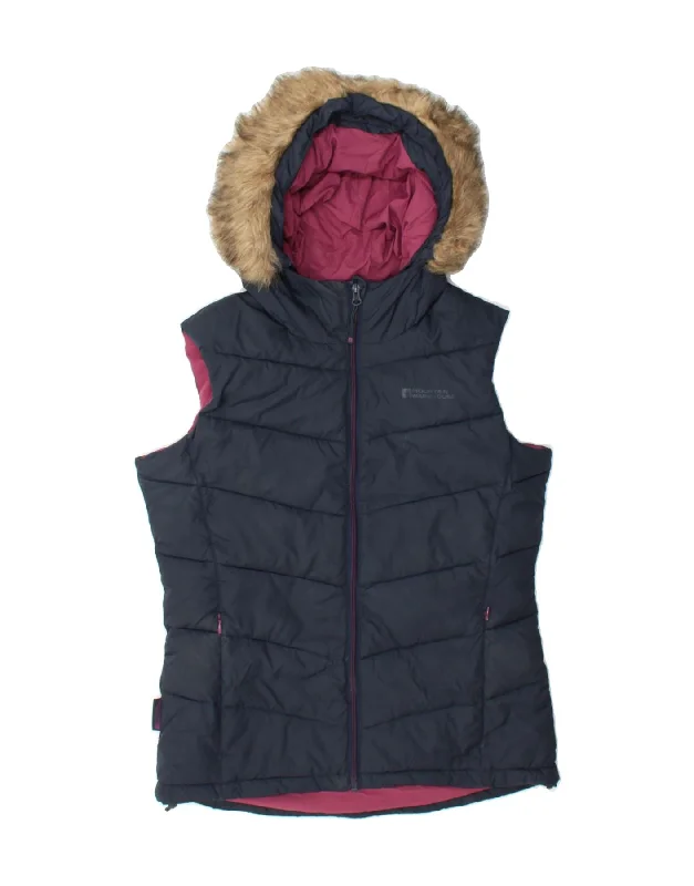 MOUNTAIN WAREHOUSE Womens Hooded Padded Gilet UK 10 Small Navy Blue