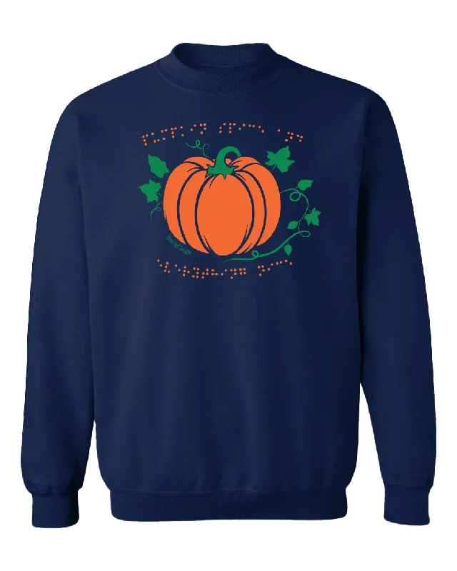 Hemp SweatshirtsNew! 3D Pumpkin Spice Crew Sweatshirt - Navy Blue