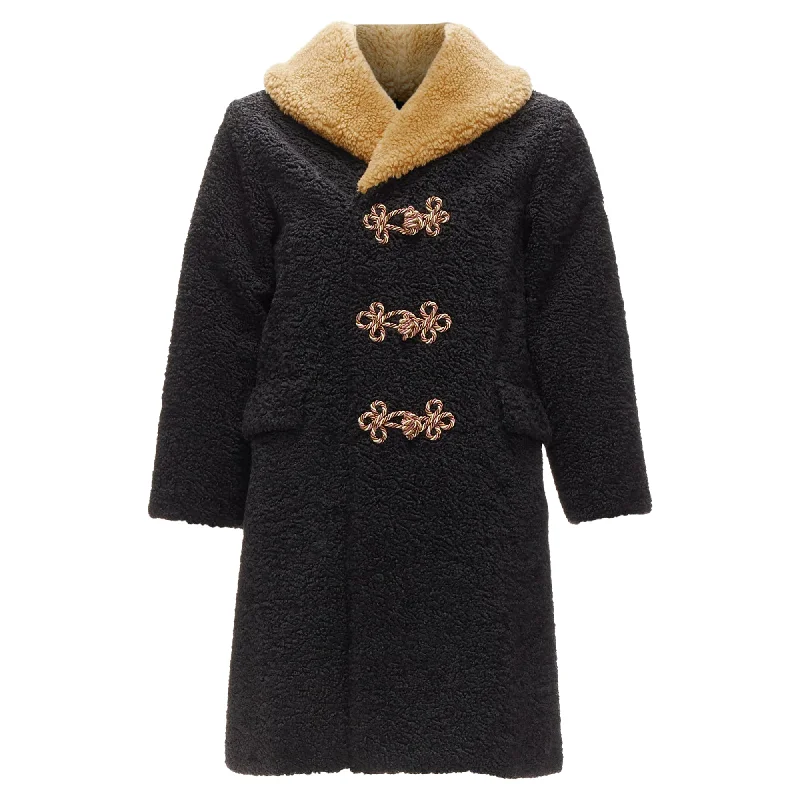 Chesterfield CoatsGucci Kids Anchor Knots Faux Shearling Teddy Coat