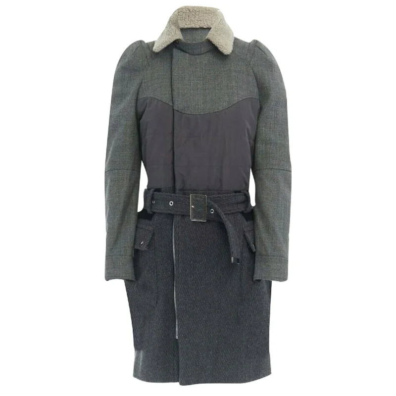 Wrap CoatsUndercover shearling collar padded cashmere wool belted coat