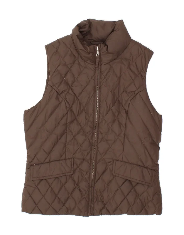 TOMMY HILFIGER Womens Padded Gilet UK 12 Medium Brown Nylon