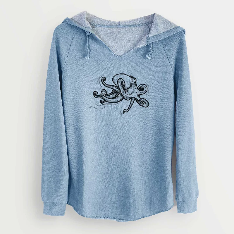 Leather-Paneled SweatshirtsGiant Pacific Octopus - Cali Wave Hooded Sweatshirt