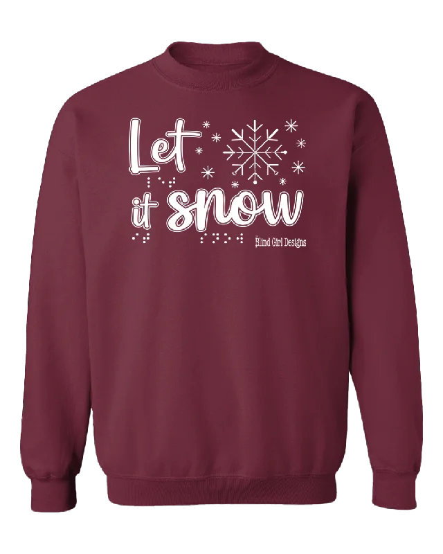 Quilted SweatshirtsNew! Tactile “Let It Snow!” Glow-in-the-Dark Sweatshirt - Berry