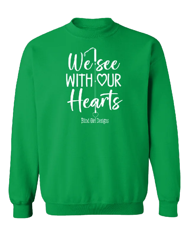 Reflective HoodiesNew 3D Tactile! We See With Our Hearts Sweatshirts - Green