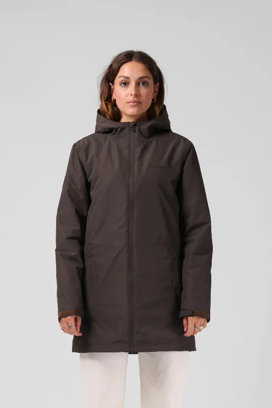 Hooded OvercoatsQuilted Rain Coat - Turkish Coffee