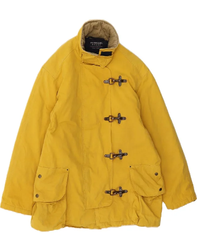 Snowboard OvercoatsOUTRAGE Womens Duffle Coat EU 38 Medium Yellow Cotton